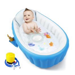 Надувна дитяча ванна PandaEar 99х64х28 см біло-синя