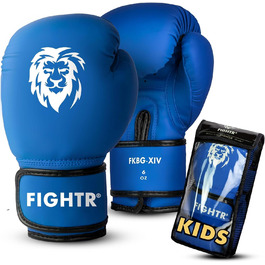 Дитячі боксерські рукавички FIKIBO Найкраща посадка та захист Молодші хлопчики/дівчатка Бокс, ММА, муай-тай, кікбоксинг вкл. сумку для перенесення Сині 06 унцій