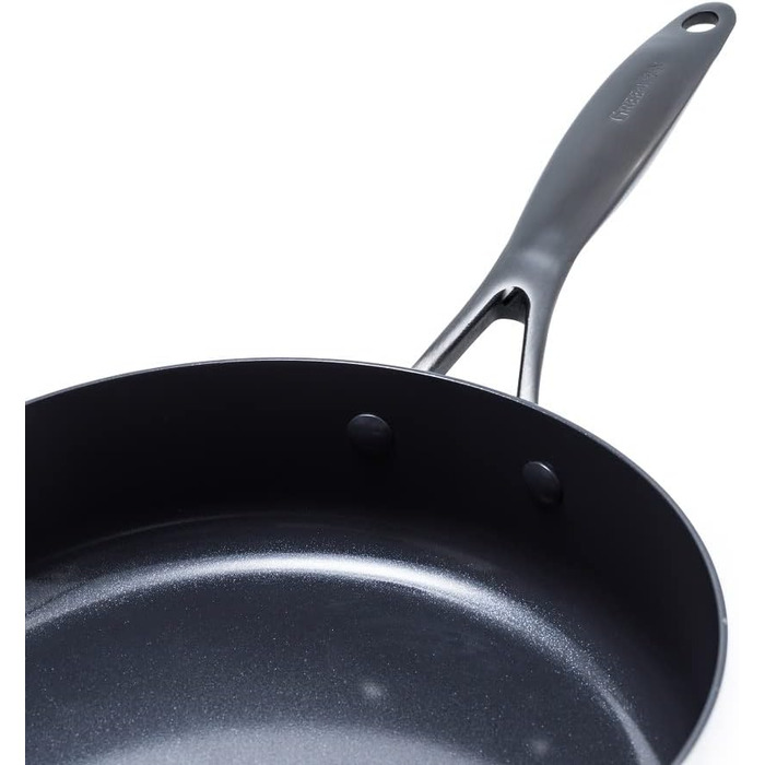 Набір сковорідок GreenPan Venice Pro Noir 26см та 30см, нержавіюча сталь, антипригарне покриття Ceramic, чорний, без PFAS, для індукції, можна мити в посудомийній машині, термостійкий, сріблястий