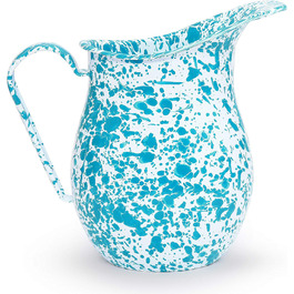 Великий глечик Crow Canyon Home з емальованого посуду - для дому та активного відпочинку, миється в посудомийній машині, колір: бірюзовий