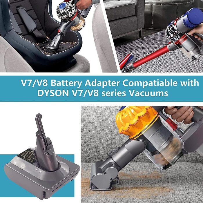 Адаптер TEPULAS для акумуляторів Makita 18V до пилососів Dyson V7/V8, перехідник для Dyson 21.6V V7 (SV11) V8 (SV10), сумісний з Makita BL1830/BL1840 (без батареї)