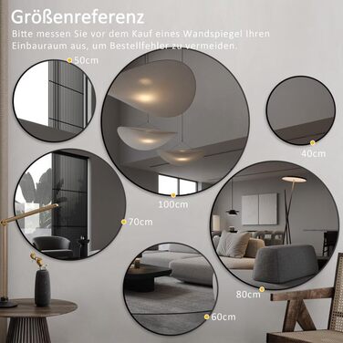 Дзеркало Spiegel для ванної кімнати 40x60 см, чорне, прямокутне, настінне, з металевим каркасом