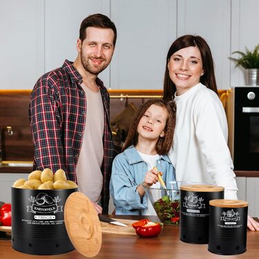 Набір для зберігання картоплі та цибулі: контейнер, ніж для картоплі, ніж для чищення, тканинна сумка