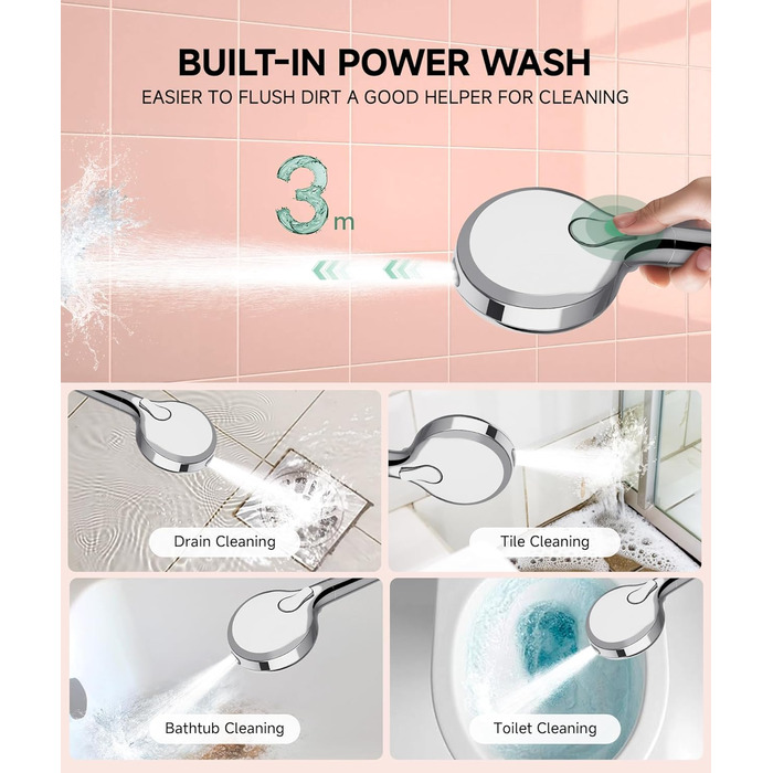 Фільтр для душу SunCleanse з ручним душем, 9 режимів, чорний (хром)