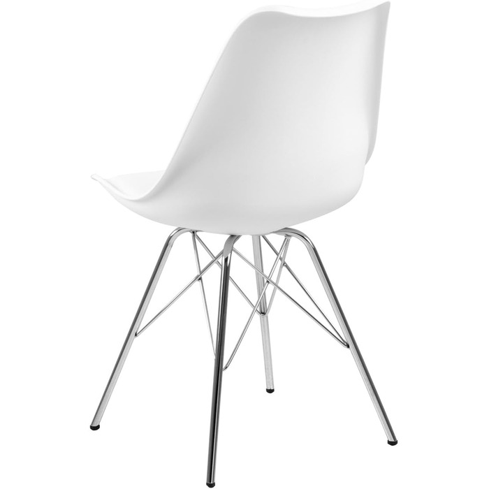 AC Design Furniture Emanuel: 2 стільці для обідньої зони, PU/Метал, 48,5x85,5x54 см, Білий/Хром
