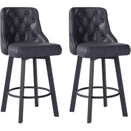 Барні стільці Youhauchair 2 шт., Чорні, регульовані, з підніжкою, 66.5 см, 150 кг