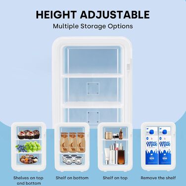 Mini холодильник Enventor 10L: тихий, з подвійним охолодженням, 12V/220V, для авто, кімнати, офісу (білий)