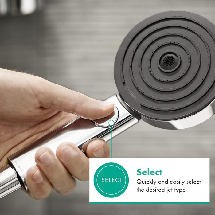 Насадка для душу Hansgrohe Pulsify Select S, 105 мм, 6.9 л/хв (EcoSmart), 3 режими, Antikalk, Chrom