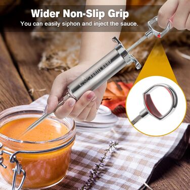 Набір для інжектування м'яса Grill-Bump: 3 професійні голки для маринаду, 56 мл, інструкція та електронна книга рецептів (PDF)