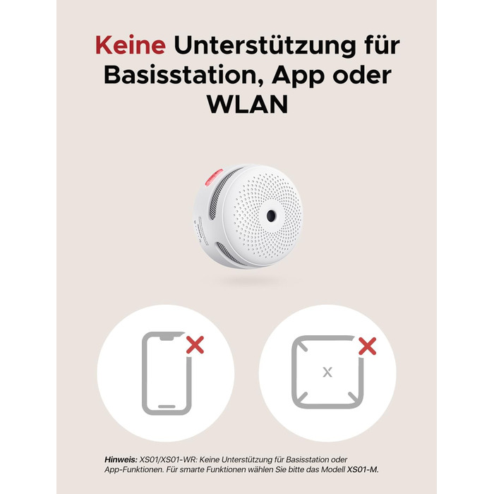 X-Sense Детектор диму автономний 10 років батарея, не сумісний з базовою станцією, міні-пожежовиявлювач, 6 шт.