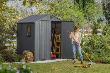 Садовий будиночок KETER Darwin 2,8 м² сірий (6x6) з Evotech пластику, з дверима та вентиляцією, 25x184x205 см