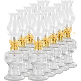Кратна скляна масляна лампа із золотим гнітом 21 см масляна лампа з бавовняним гнітом ідеально підходить для ідеального весілля Масляні лампи ідеально підходять для весільного дня, 10-