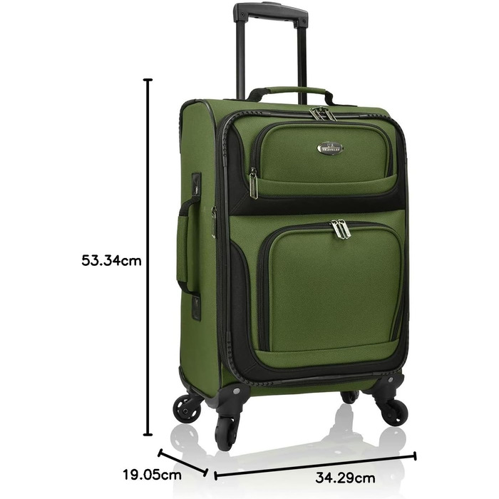 Чемодан ручної поклажі U.S. Traveler Rio, колір кобальт (зелений), 4 колеса