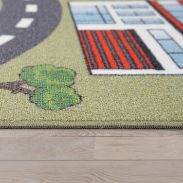 Домашній дитячий килим TT, килимок для ігор, килим для хлопчиків і дівчаток, дитячий килим, будинок, автомобілі, вулиця, колір розмір (200 см круглий, зелений 2)
