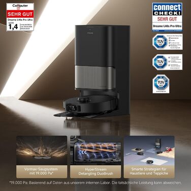 Робот-пилосос Dreame L10s Ultra Gen 2 з миючою функцією, технологією MopExtend™ RoboSwing, потужністю 10000 Па Vormax™, режим для тварин, автоматична база, різноманітне прибирання килимів