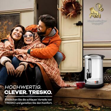 ТRESKO® Електричний казанок для глінтвейну на 30 літрів з нержавіючої сталі, 2500W, автомати для гарячих напоїв, нагрівач води