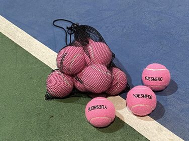 Тенісні м'ячі YUESHENG рожеві, тренувальні м'ячі для початківців, упаковка з 12 шт. з сітчастою сумкою (макс. 60 символів)