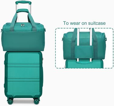 Набір валіз та дорожньої сумки KONO 55см (2 шт.) – кремовий колір, підходить для ручної поклажі