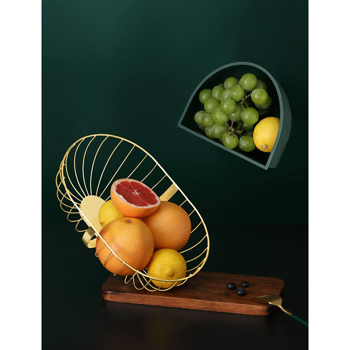 Багатофункціональна залізна кошик для фруктів золотого кольору, знімна внутрішня коробка, велика ємність, піднос для зберігання фруктів