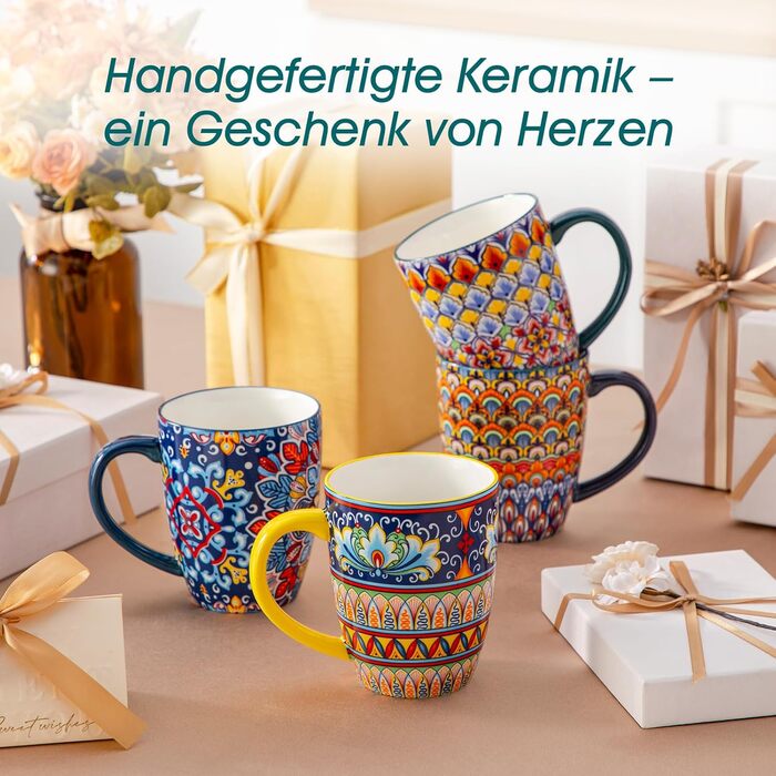 Набір кавових чашок Vancasso 6 шт., SIMI, 360 мл, порцеляна, чайний сервіз, 6 персон