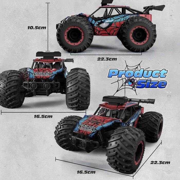 RC Truck Tecnock 1:20 Позашляховик на радіокеруванні з LED, 2 акумулятори, 10 км/год, 2.4 GHz, для хлопчиків та початківців