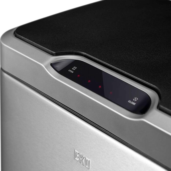 Відро для сміття EKO Mirage Sensor-M 45 л з датчиком руху, нержавіюча сталь, Soft-Close, без відбитків пальців, знімний внутрішній відро та фіксатор для пакетів
