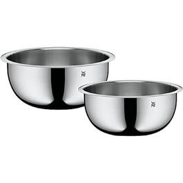 Набір кухонних мисок WMF Function Bowls, 2 шт., діаметр 22 та 24 см, Cromargan нержавіюча сталь, багатофункціональні (для замішування, салатів, подачі), складаються