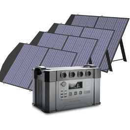 Портативна електростанція ALLPOWERS 2400W (4000W пік) з MPPT сонячною панеллю, 1451Wh, для кемпінгу, дому, RV, надзвичайних ситуацій (S2000 Pro+4xSP027)