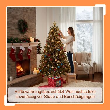 Набір з 3 коробок для зберігання новорічних кулічок Relaxdays