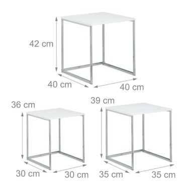 Relaxdays Side Tables Набір з 3 металевих ніжок