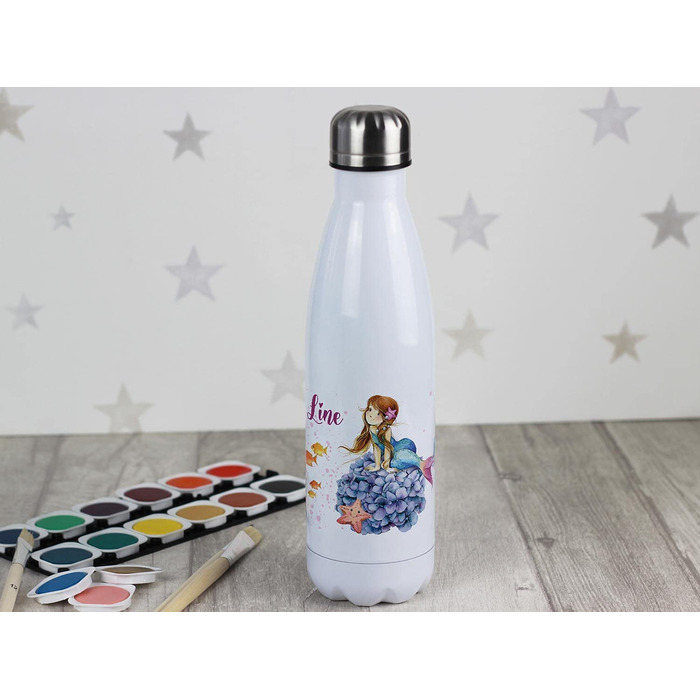 Ізольована пляшка для пиття для дітей, термос з нержавіючої сталі об'ємом 500 мл, для школи, спорту, персоналізована Подарункова пляшка для води