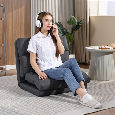 Крісло-мішок з функцією ліжка, регульована спинка, складане, до 120 кг, 70 x 72 x 56 см, темно-сірий