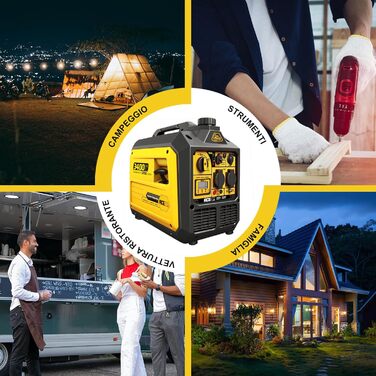 Бензиновий інверторний генератор Aceup 3400W: тихий, портативний, для дому, кемпінгу, 230V, 12V, USB, 4-тактний, 23кг