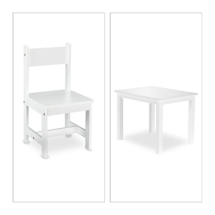 Дитячий комплект для відпочинку Relaxdays білий з 2 стільцями