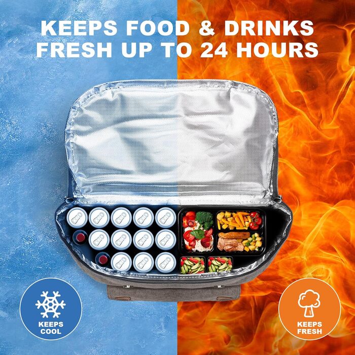 Рюкзак для пікніка HappyPicnic з ізольованим відділенням, тримачами для пляшок та великим водовідштовхувальним килимком (M без посуду)