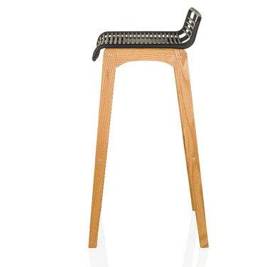 Барний стілець LONSO W з дуба та чорного пластику hjh OFFICE