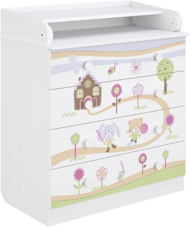 Комод-пеленальник Shefa Kids 800 білий - якісний комод з пеленальним столиком для дитячої кімнати