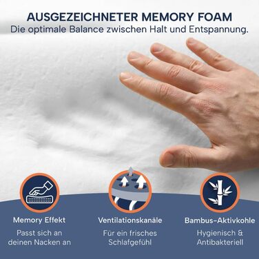 Ортопедична подушка для шиї з піною Memory Foam 70x40 см для тих, хто спить на боці та на спині. Підтримка шийного відділу хребта.