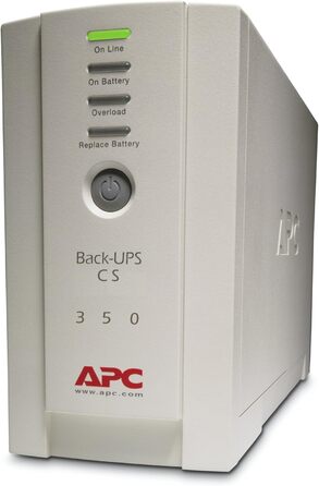 ДБЖ APC Back-UPS CS - BK350EI - джерело безперебійного живлення 350 ВА (4 виходи IEC, захист від перенапруг) Вихідна потужність 350 ВА одинарна