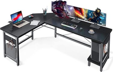 Ігровий стіл ODK, L-подібний, 163120 см, чорний