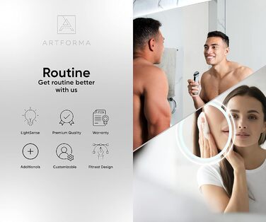 Дзеркало для ванної кімнати з підсвічуванням FORAM 120x70 см - без рами, на замовлення, сучасний дизайн