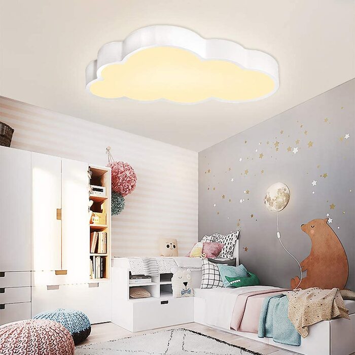 Хмарний світильник 48 Вт для дитячої кімнати - з можливістю регулювання яскравості, пульт дистанційного керування