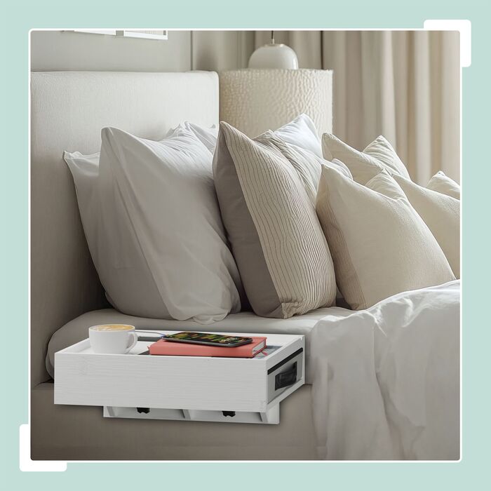 Набір з двох приліжкових столиків Relaxdays з бамбука з кріпленням