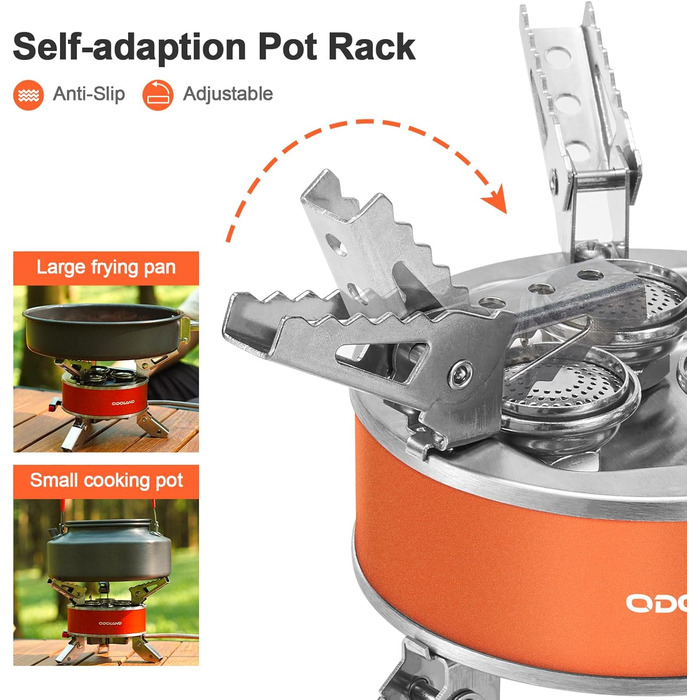 Газовий наметний пальник Odoland 4000W - вітрозахисний, регульований, легкий, з EVA-боксом