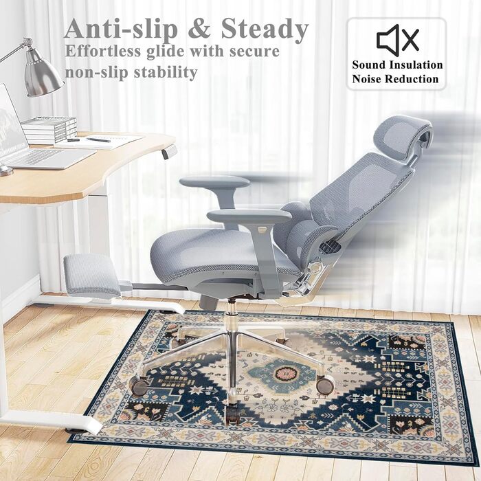 Килимок для захисту підлоги під стілець 90x120 см. Захист для ігрового/офісного стільця. Килимок для офісного стільця, антиковзаюча підкладка, килимок прямокутної форми