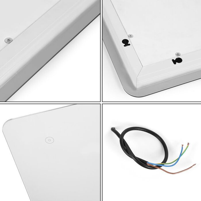 LED-дзеркало для ванної кімнати на стіну з сенсорним вимикачем, без ртуті, 4 мм, холодне біле світло (50 x 70 см)