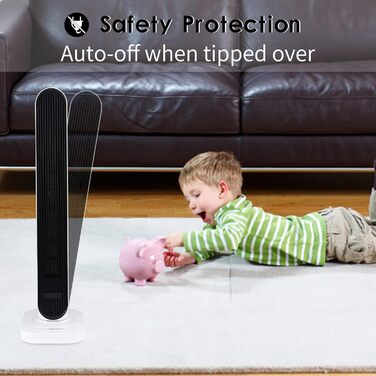 Електричний конвектор-нагрівач з пультом керування, 1500W, 4 режими, захист від перегріву, для кімнати до 25м²