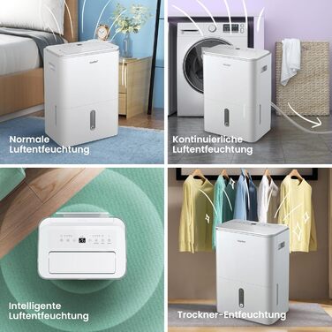 Зволожувач повітря COMFEE 12 л/день, для приміщень до 20 м², автоматична відтавання, блокування дітей, тиха робота, екологічний фреон R290, CDDOE-12DEN7-QA3(EU)