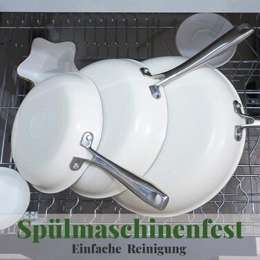 Набір каструль Cookersway: 20, 24, 28 см, керамічне покриття, без PTFE, PFOA, PFAs, для плити та духовки