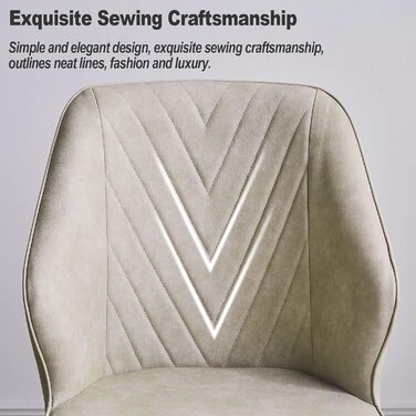 Стільці для обідньої зони CLIPOP, Ретро стиль, Штучна шкіра, М'яке сидіння, Металеві ніжки, для дому та офісу (Бежевий, 4 шт)